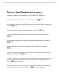 Business Law Question and answers
