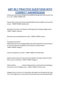 AMT MLT PRACTICE QUESTIONS WITH CORRECT ANSWERS2026