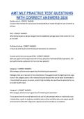 AMT MLT PRACTICE TEST QUESTIONS WITH CORRECT ANSWERS 2026