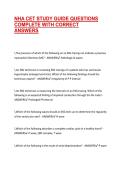 NHA CET STUDY GUIDE QUESTIONS COMPLETE WITH CORRECT ANSWERS