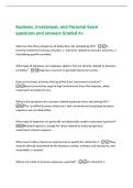 Business&comma; Investment&comma; and Personal Exam&NewLine;questions and answers Graded A&plus;