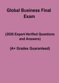 Global Business Final Exam &ndash; Complete Practice Questions & Study Guide 2026
