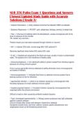 NUR 376 Patho Exam 1 Questions and Answers&NewLine;&vert; Newest Updated Study Guide with Accurate&NewLine;Solutions &vert; Grade A&plus;