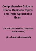 Comprehensive Guide to Global Business Topics and Trade Agreements &ndash; Study Notes 2026