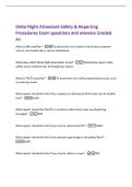 Delta Flight Attendant Safety & Reporting&NewLine;Procedures Exam questions and answers Graded&NewLine;A&plus;