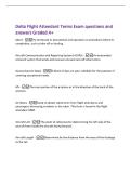 Delta Flight Attendant Terms Exam questions and&NewLine;answers Graded A&plus;