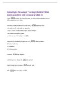 Delta Flight Attendant Training FOUNDATIONS&NewLine;Exam questions and answers Graded A&plus;
