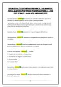 CBHCM EXAM -CERTIFIED BEHAVIORAL HEALTH CASE MANAGER&vert; ACTUAL QUESTIONS AND VERIFIED ANSWERS &vert; GRADED A&plus; &vert; PASS FIRST ATTEMPT &vert; BRAND NEW 2026 UPDATE&excl;&excl;&excl;&excl;&excl;&excl;&excl;