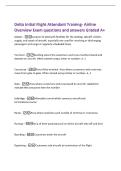 Delta Initial Flight Attendant Training- Airline&NewLine;Overview Exam questions and answers Graded A&plus;