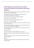 Delta Flight Service Procedures and Customer&NewLine;Experience Essentials Exam questions and answers&NewLine;Graded A&plus;
