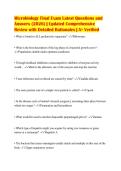 Microbiology Final Exam Bundle with Complete Solutions