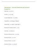 Derivatives &ndash; Calculus Questions and answers&NewLine;Graded A&plus;