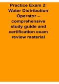 Practice Exam 2 Water Distribution Operator Comprehensive Study Guide and Certification Exam 2025&sol; 2026