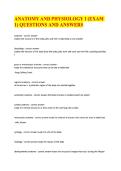 ANATOMY AND PHYSIOLOGY 1 &lpar;EXAM 1&rpar; QUESTIONS AND ANSWERS