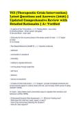TCI &lpar;Therapeutic Crisis Intervention&rpar; Exam Bundle with Complete Solutions