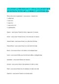 ANATOMY & PHYSIOLOGY 1 FINAL EXAM REVIEW &NewLine;QUESTIONS WITH 100&percnt; CORRECT ANSWERS 2026