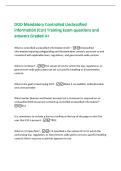 DOD Mandatory Controlled Unclassified&NewLine;information &lpar;CUI&rpar; Training Exam questions and&NewLine;answers Graded A&plus;