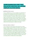 CASPER EXAMINATION SCRIPT FINAL&NewLine;EVALUATION QUESTIONS AND ANSWERS&NewLine;COMPLETE SOLUTION BUNDLE