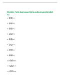 Division Facts Exam questions and answers Graded&NewLine;A&plus;