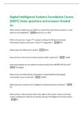 Digital Intelligence Systems Foundation Course&NewLine;&lpar;DISFC&rpar; Exam questions and answers Graded&NewLine;A&plus;