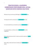 PRACTICE EXAM 1- CALIFORNIA&NewLine;COSMETOLOGY STATE BOARD 2026- ACTUAL&NewLine;QUESTIONS WITH VERIFIED SOLUTIONS