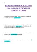 RUTGERS MURPHY BIOCHEM EXAM 3&NewLine;2026- ACTUAL QUESTIONS WITH&NewLine;VERIFIED ANSWERS