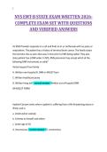 NYS EMT-B STATE EXAM WRITTEN 2026-&NewLine;COMPLETE EXAM SET WITH QUESTIONS&NewLine;AND VERIFIED ANSWERS&NewLine;