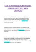 PALS RED CROSS FINAL EXAM 2026-&NewLine;ACTUAL QUESTIONS WITH&NewLine;ANSWERS&NewLine;