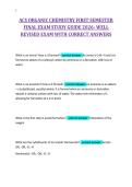 ACS ORGANIC CHEMISTRY FIRST SEMESTER&NewLine;FINAL EXAM STUDY GUIDE 2026- WELL&NewLine;REVISED EXAM WITH CORRECT ANSWERS
