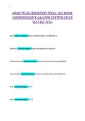 ANALYTICAL CHEMISTRY FINAL- ACS EXAMCOMPREHENSIVE Q&A FOR CERTIFICATION&NewLine;SUCCESS 2026&NewLine;