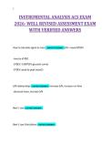 INSTRUMENTAL ANALYSIS ACS EXAM&NewLine;2026- WELL REVISED ASSESSMENT EXAM&NewLine;WITH VERIFIED ANSWERS