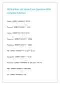 ATI Nutrition Lab Values Exam Questions With Complete Solutions