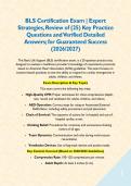 BLS CERTIFICATION TEST BUNDLE  &sol;  STUDY GUIDE LATEST VERSION 20262027 &sol; QUESTIONS AND CORRECT ANSWERS &sol; A GRADE SCORE SOLUTION&period;