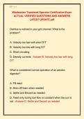 Wastewater Treatment Operator Certification Exam &NewLine;ACTUAL VERIFIED QUESTIONS AND ANSWERS &NewLine;LATEST UPDATE&period;pdf