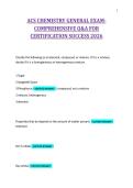 ACS CHEMISTRY GENERAL EXAMCOMPREHENSIVE Q&A FOR&NewLine;CERTIFICATION SUCCESS 2026