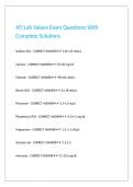 ATI Lab Values Exam Questions With Complete Solutions&period;