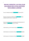 ORGANIC CHEMISTRY 2 ACS FINAL EXAM&NewLine;2026-BRAND NEW ACTUAL QUESTIONS&NewLine;WITH CORRECT ANSWERS