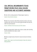 CDL SPECIAL REQUIREMENTS TEXAS&NewLine;PERMIT REVIEW PACK 2026 SOLVED&NewLine;QUESTIONS AND ACCURATE ANSWERS&NewLine;