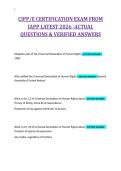 CIPP&sol;E CERTIFICATION EXAM FROM&NewLine;IAPP LATEST 2026 -ACTUAL&NewLine;QUESTIONS & VERIFIED ANSWERS&NewLine;