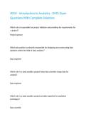 WGU - Introduction to Analytics - D491 Exam Questions With Complete Solutions