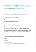 NURS 232- EXAM -1 STUDY QUESTIONS WITH COMPLETE SOLUTIONS