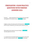 FIREFIGHTER 1 EXAM PRACTICE&NewLine;QUESTIONS WITH VERIFIED&NewLine;ANSWERS 2026