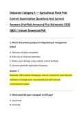Delaware Category 1 &mdash; Agricultural Plant Pest &NewLine;Control Examination Questions And Correct &NewLine;Answers &lpar;Verified Answers&rpar; Plus Rationales 2026 &NewLine;Q&A &vert; Instant Download Pdf&period;