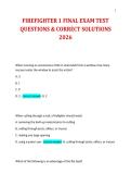FIREFIGHTER 1 FINAL EXAM TEST&NewLine;QUESTIONS & CORRECT SOLUTIONS&NewLine;2026