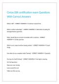 Cintas SSR certification exam Questions With Correct Answers 