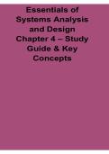 Essentials of Systems Analysis and Design Chapter 4 Study Guide and Key Concepts 2025&sol; 2026