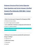 Delaware Structural Pest Control Operator &NewLine;Exam Questions and Correct Answers &lpar;Verified &NewLine;Answers&rpar; Plus Rationales 2026 Q&A &vert; Instant &NewLine;Download Pdf