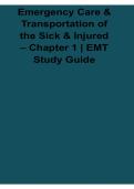 Emergency Care and Transportation of the Sick and Injured Chapter 1 EMT Study Guide 2025&sol; 2026