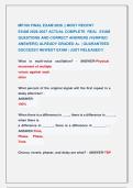 MP100 FINAL EXAM 2026 &vert;&vert; MOST RECENT            &NewLine;EXAM 2026-2027 ACTUAL COMPLETE  REAL  EXAM &NewLine;QUESTIONS AND CORRECT ANSWERS &lpar;VERIFIED  &NewLine;ANSWERS&rpar; ALREADY GRADED A&plus; &vert; GUARANTEED &NewLine;SUCCESS&excl;&excl; NEWEST EXAM &vert; JUST RELEASED&excl;&excl;