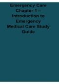 Emergency Care Chapter 1 Introduction to Emergency Medical Care Study Guide 2025&sol; 2026